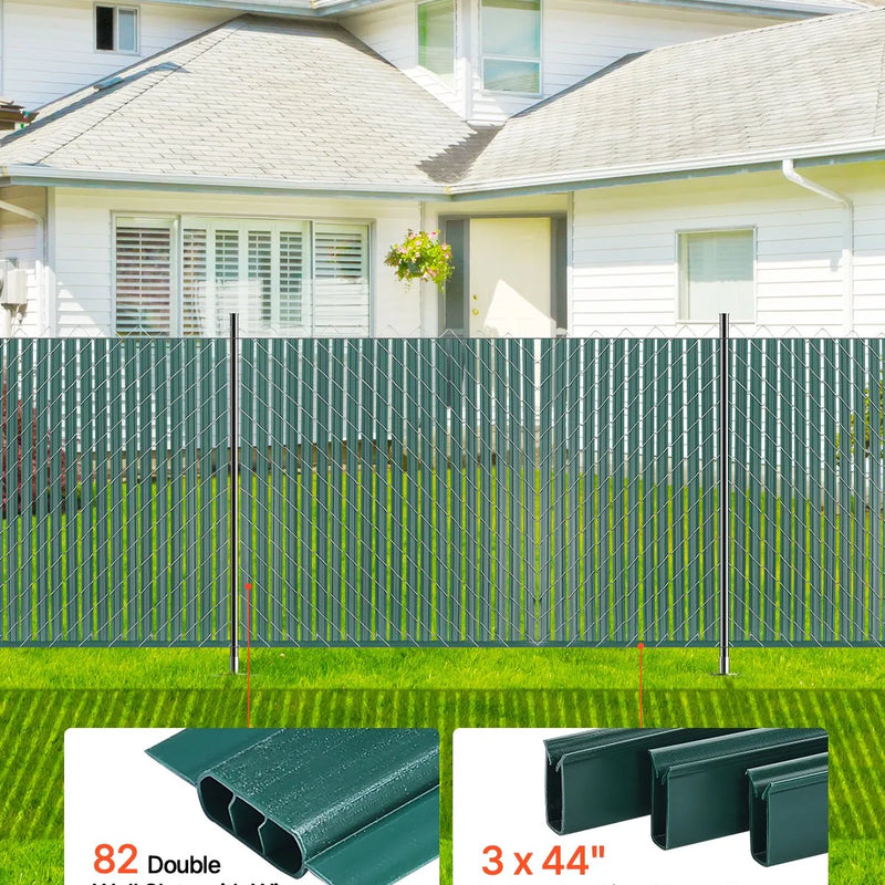 Metāla sieta žoga privātuma lameles ar dubulto sienu un malām, 122 cm augstam žogam