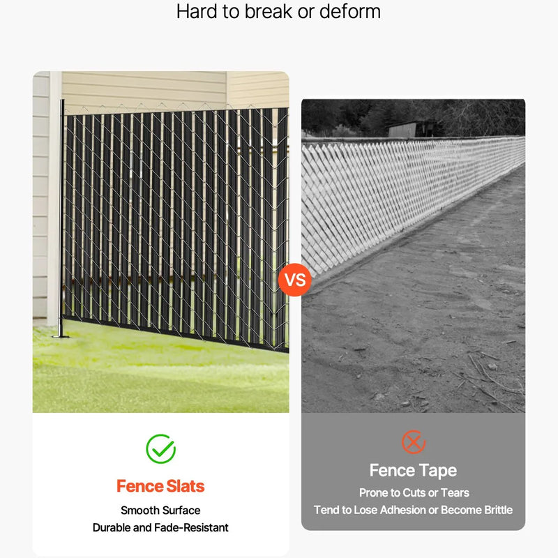 Metāla sieta žoga privātuma lameles ar dubulto sienu un malām, 244 cm augstam žogam