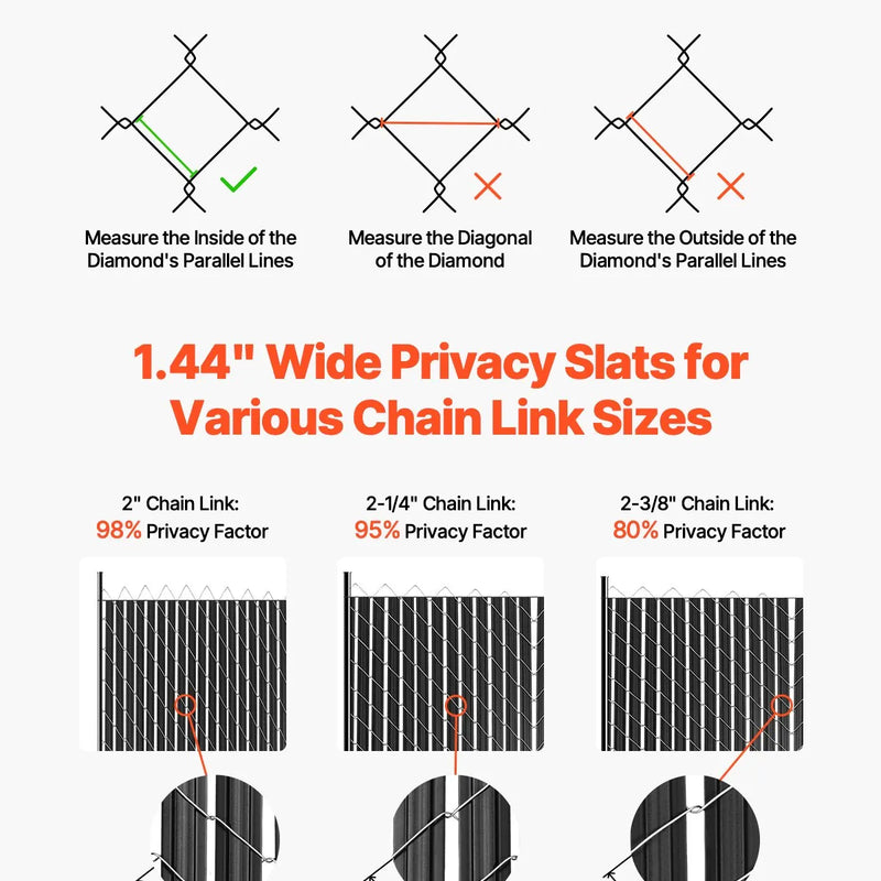 Metāla sieta žoga privātuma lameles ar dubulto sienu un malām, 244 cm augstam žogam