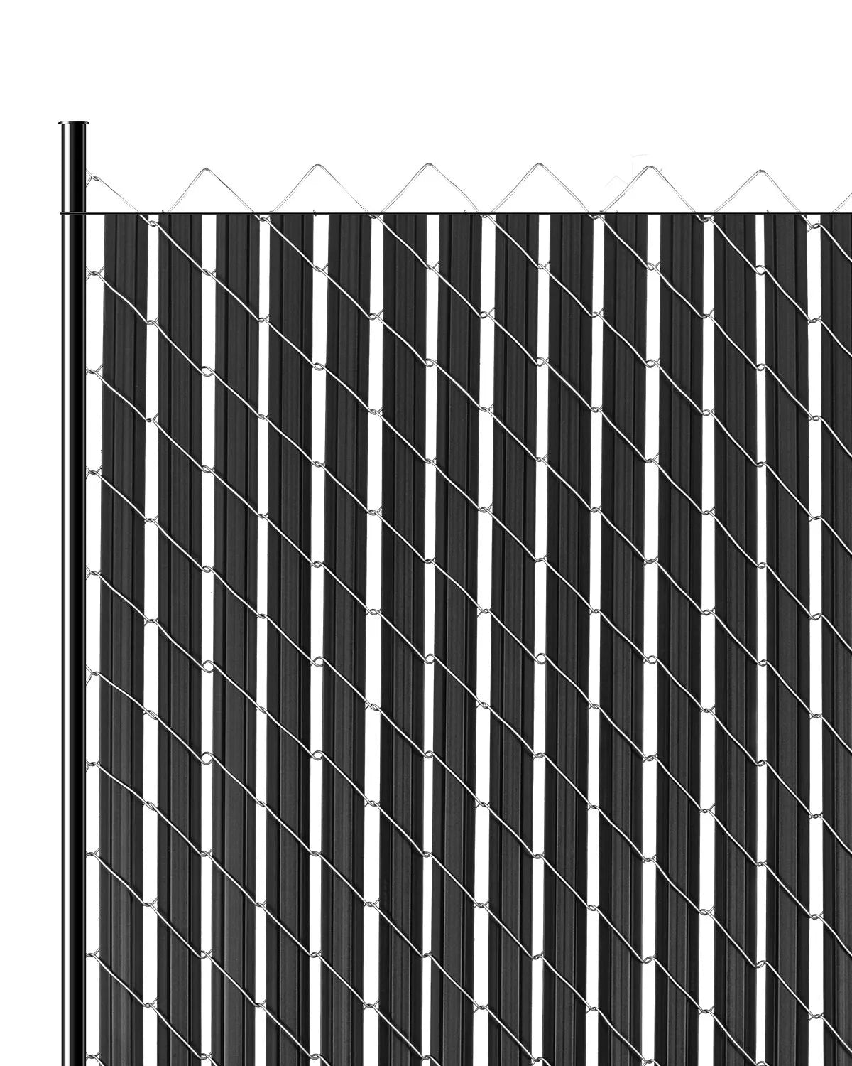 Metal mesh fence privacy slats with double wall and edges, for 183 cm high fence