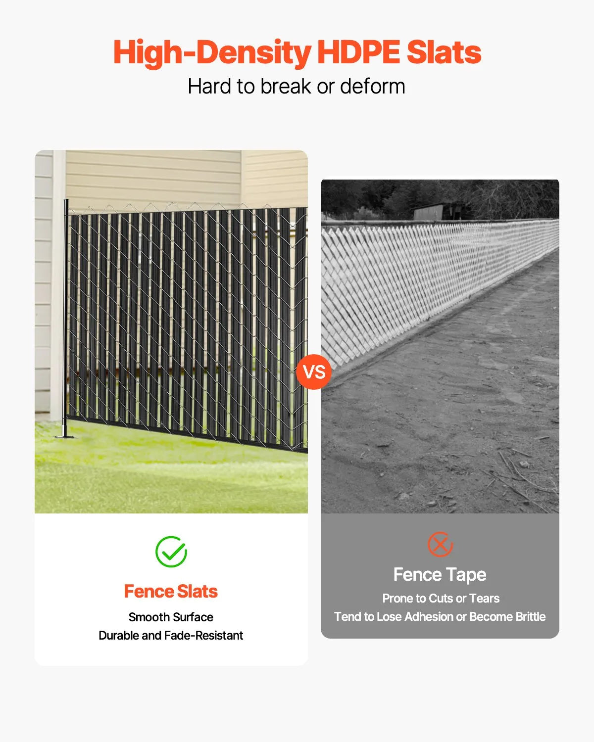 Metal mesh fence privacy slats with double wall and edges, for 183 cm high fence