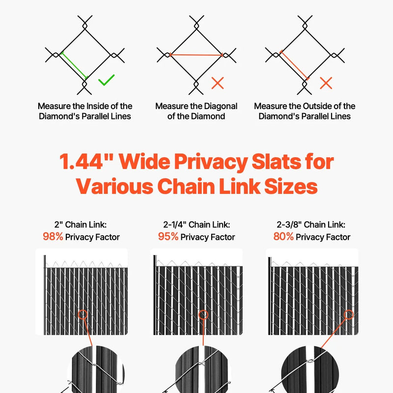 Metāla sieta žoga privātuma lameles ar dubulto sienu un malām, 183 cm augstam žogam