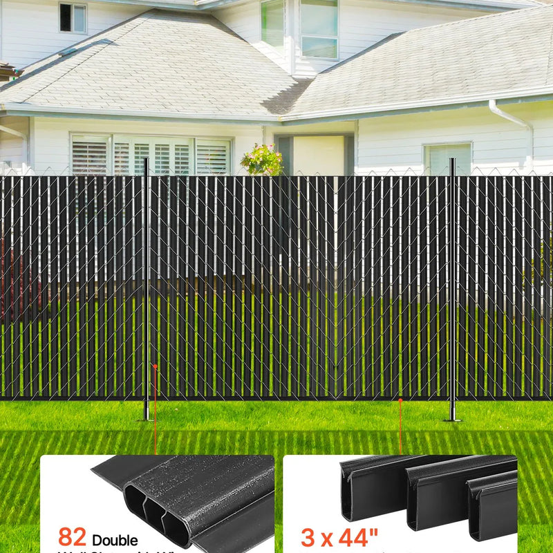 Metāla sieta žoga privātuma lameles ar dubulto sienu un malām, 183 cm augstam žogam