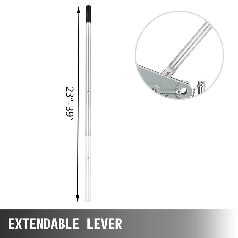 VEVOR troses vilcējs, 1,6 t celtspēja, manuāls smagslodzes rokas vilcējs ar 20,12 m trosi, piemērots celšanai un vilkšanai telpās un ārā