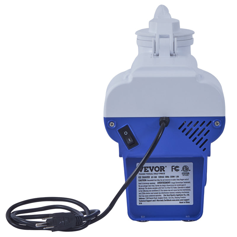 VEVOR elektriskā ledus drupinātāja mašīna 80 kg/stundā, 180W