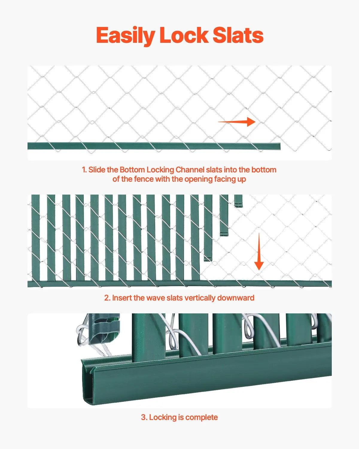 Metal mesh fence privacy slats with double wall, 122 cm height for fence, with bottom fixing