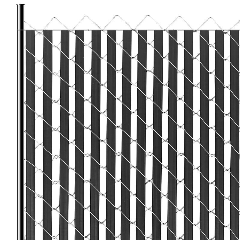 Metāla sieta žoga privātuma lameles ar dubulto sienu, 183 cm augstam žogam, ar apakšējo fiksāciju