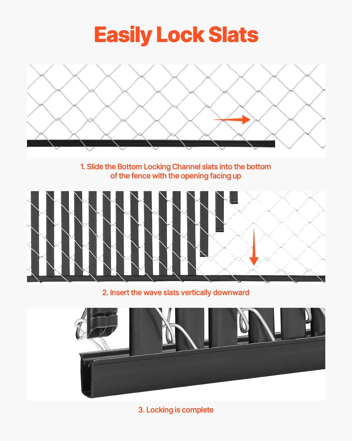 Metal mesh fence privacy slats with double wall, 183 cm height for fence, with bottom fixing