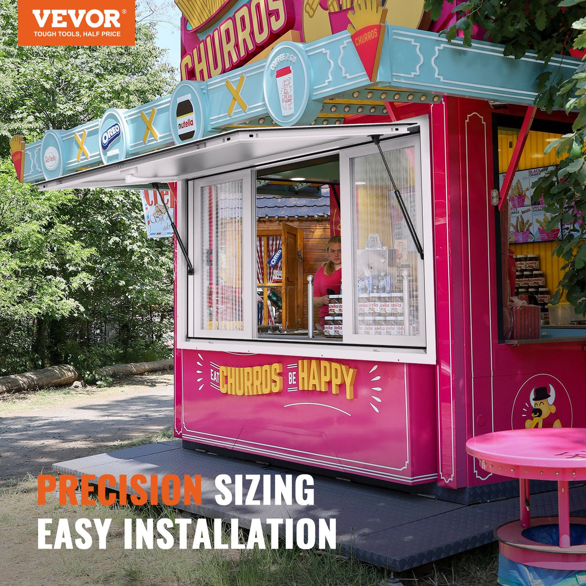 VEVOR Service Window Opening 122 × 91.4 cm, Pass-Through Trade Window for Food Truck