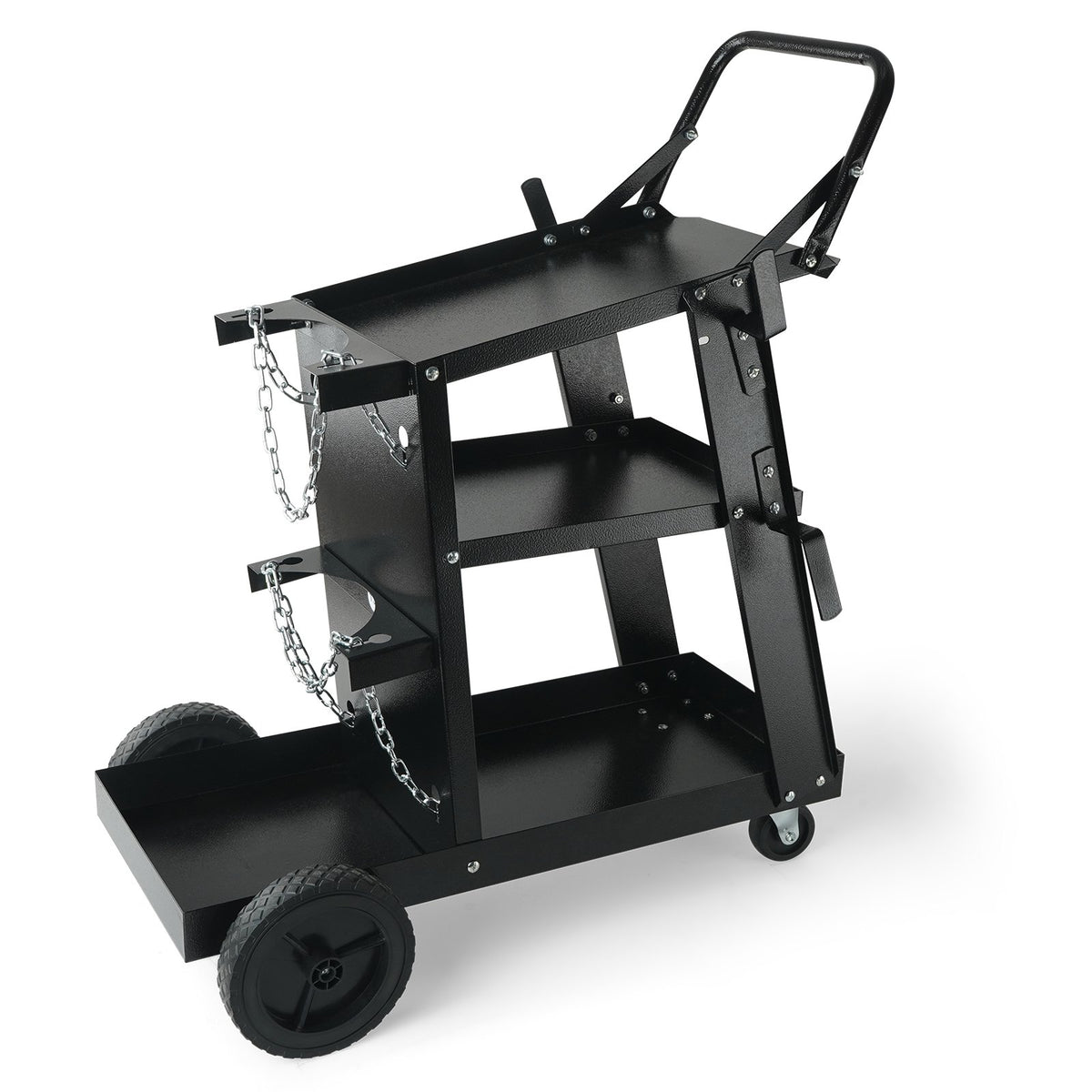 VEVOR Welding Trolley 3-Tier, 180 kg, with Cylinder Chains, for MIG/TIG/ARC and Plasma Cutters