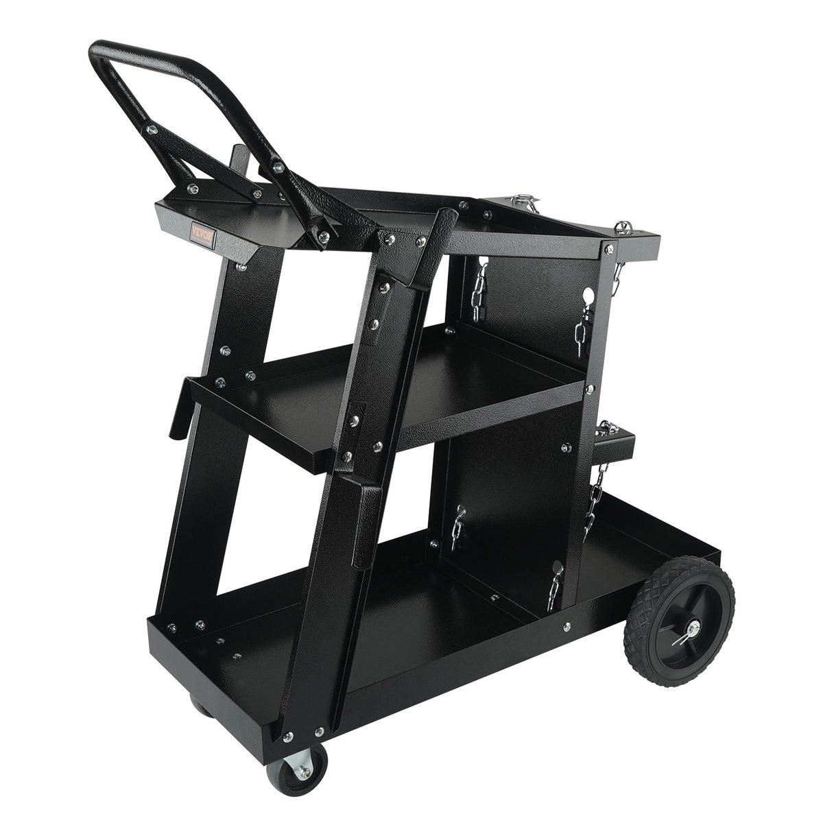 VEVOR Welding Trolley 3-Tier, 180 kg, with Cylinder Chains, for MIG/TIG/ARC and Plasma Cutters