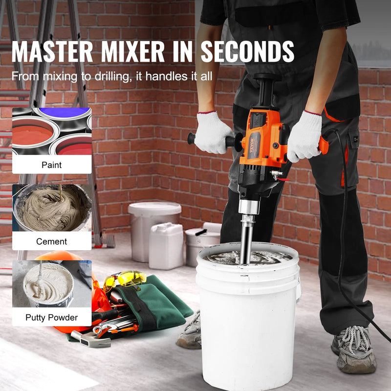 VEVOR rokas serdes urbjmašīna, urbšanas diametrs 2,03–18 cm, 2600 W, serdes urbšanas iekārta ar maisīšanas funkciju