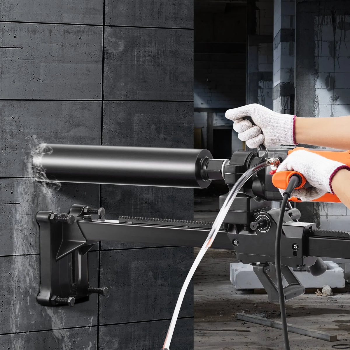 VEVOR Core Drill with Hand Guide and Stand, 20–180 mm Bore Diameter, 2600 W