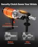 VEVOR dimanta serdes urbjmašīna, urbšanas diametrs līdz 200 mm, rokas mitrās un sausās urbšanas iekārta betonam, 2 ātrumi 1000/2250 apgr./min, UNC 1 1/4–7 vītne, 1500 W, ar 4 urbjiem, betonam, ķieģelim un akmenim