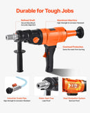 VEVOR dimanta serdes urbjmašīna, urbšanas diametrs līdz 200 mm, rokas mitrās un sausās urbšanas iekārta betonam, 2 ātrumi 1000/2250 apgr./min, UNC 1 1/4–7 vītne, 1500 W, ar 4 urbjiem, betonam, ķieģelim un akmenim