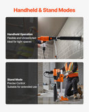 VEVOR dimanta kodolurbšanas iekārta, urbšanas diametrs līdz 200 mm, 2-in-1 rokas un statīvā montējama sausai un mitrai urbšanai betonā, 4 urbji, 2 ātrumi 1000/2250 apgr./min, 1500 W