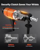 VEVOR dimanta kodolurbšanas iekārta, urbšanas diametrs līdz 200 mm, 2-in-1 rokas un statīvā montējama sausai un mitrai urbšanai betonā, 4 urbji, 2 ātrumi 1000/2250 apgr./min, 1500 W