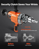 VEVOR dimanta serdes urbjmašīna, urbšanas diametrs 20–160 mm, rokas mitrās un sausās urbšanas iekārta betonam, regulējams ātrums 0–1800 apgr./min, 2000 W, UNC 1 1/4–7 vītne, ar 4 urbjiem, piemērota betonam, ķieģelim un akmenim