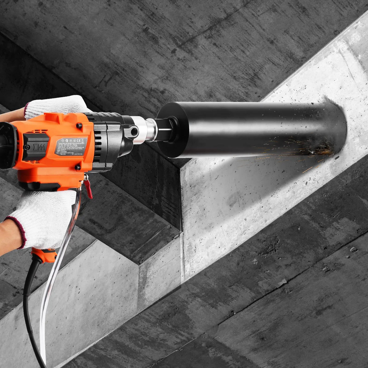 VEVOR Core Drill, Drilling Diameter 20–160 mm, 2000 W Handheld Core Drilling Machine for Concrete, Brick and Other Masonry Materials, Also for Mixing