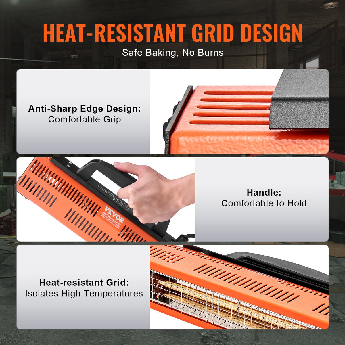 VEVOR Handheld Infrared Drying Lamp, 1000 W, with Automatic Heating, Drying Area 0.23 m², for Painting and Repair Work, Body and Engine Drying