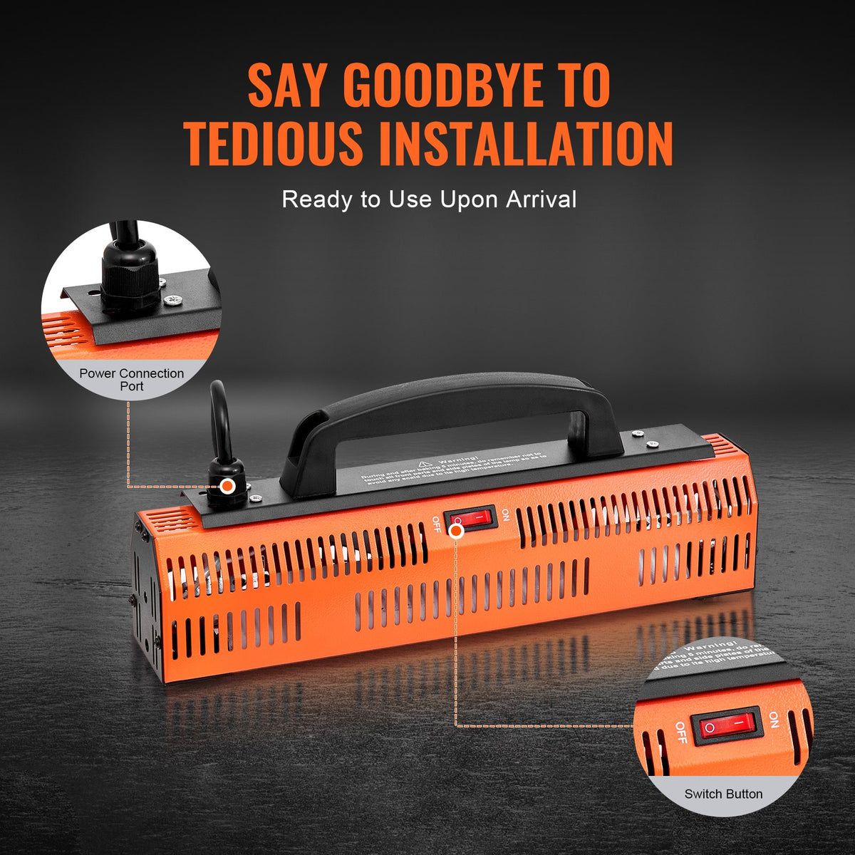 VEVOR Handheld Infrared Drying Lamp, 1000 W, with Automatic Heating, Drying Area 0.23 m², for Painting and Repair Work, Body and Engine Drying