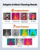 VEVOR termokamera, 256 × 192 IR izšķirtspēja, rokas infrasarkanā attēlveidošanas kamera ar 2 MP vizuālo kameru, 25 Hz atsvaidzes intensitāte, 8,9 cm skārienekrāns, temperatūras diapazons -20 °C līdz 550 °C, WiFi atbalsts