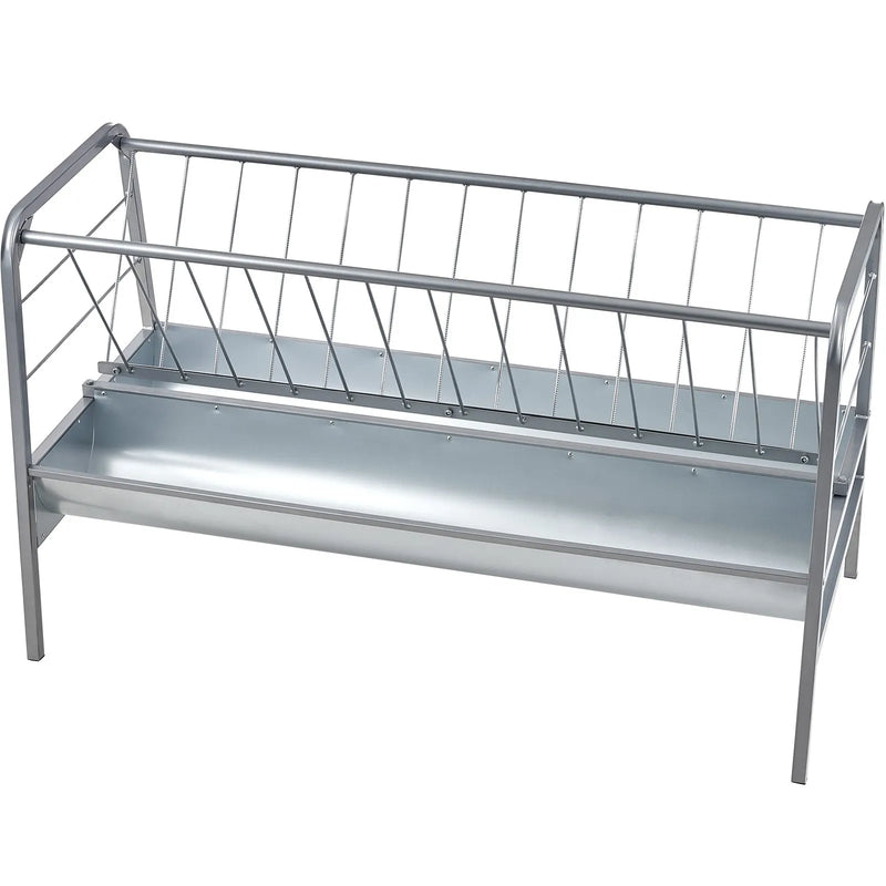 VEVOR 2-in-1 graudu un siena barotava, 303 l ietilpība, 150 cm garums, dziļā barošanas vanna, smagā tērauda barotava kazām un aitā