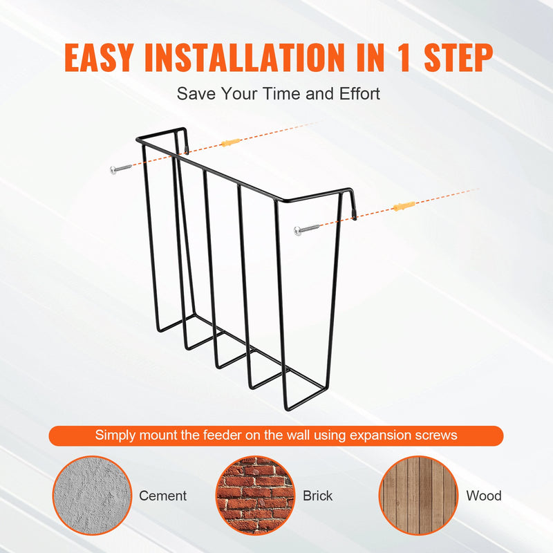 VEVOR lopbarības sienas dozators, 91 l ietilpība, smagā tērauda kazu siena statīvs, 69 cm sienas stiprināms zirgu siena turētājs, daudzpusējs barošanas statīvs aitām un citiem mājlopiem (iekš/telpas–ār/telpas)