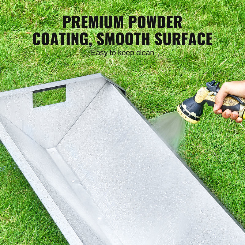 VEVOR lopu barošanas renes, 83 litru ietilpība, 114 cm siena barotava, smagā tērauda lopbarības vanna, cinkota tērauda aitu barotava līdz 10 kazām zirgu, aitu un cūku novietnēm