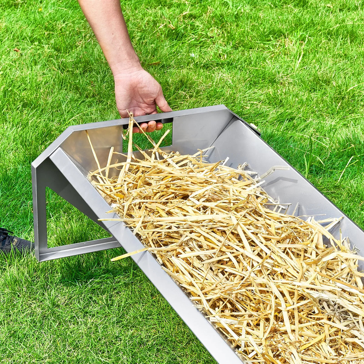 VEVOR Galvanised Livestock Feeding Trough for Goats, Sheep and Pigs, 83 l, 114 cm, up to 10 Animals