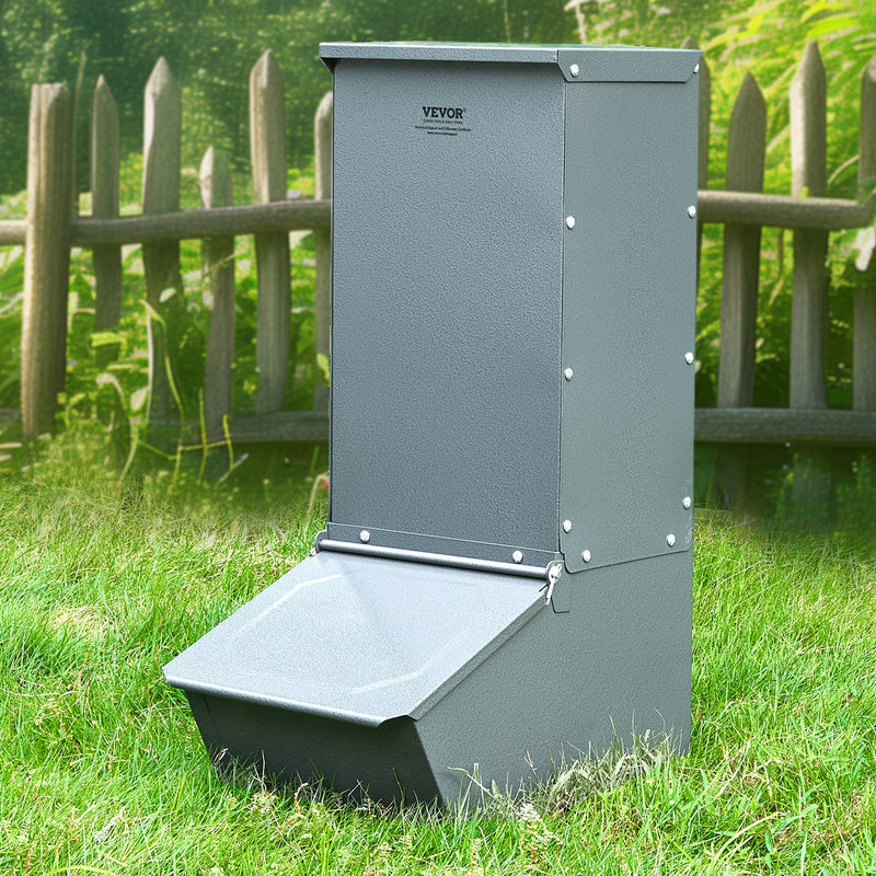 VEVOR cūku barotājs ar 77 L ietilpību, vienas durvju tērauda barotava sivēniem un cūkām līdz 5 galvām, daudzfunkcionāla āra sile