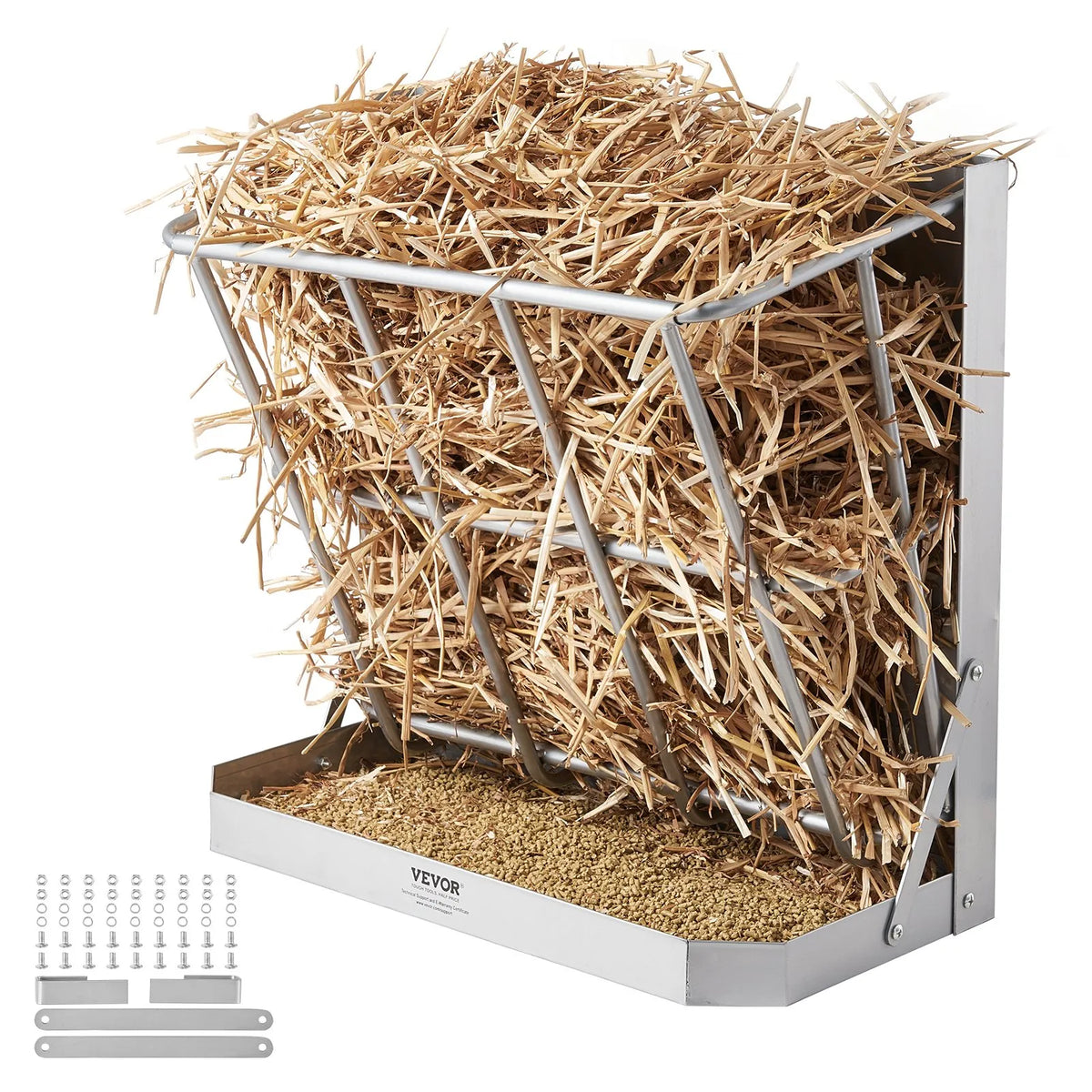 VEVOR Wall 2-in-1 Wall and Grain Feeder for Goats, Sheep and Horses, Steel, 79.5 l