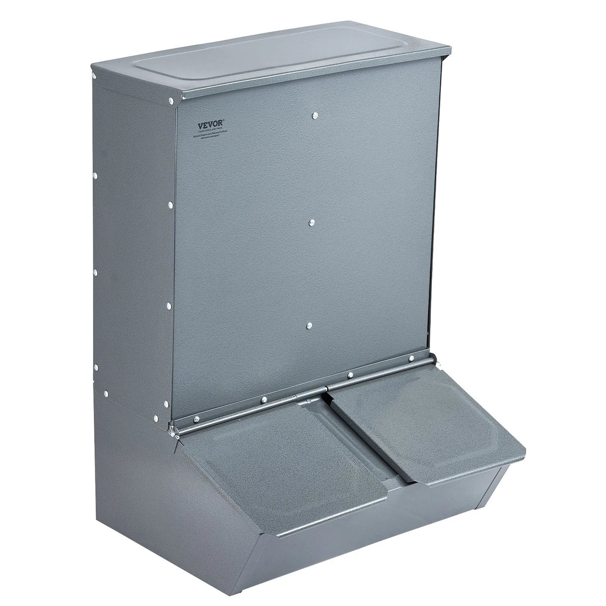 VEVOR Pig Feeder with Double Doors, Steel, 130 l, for up to 8 Pigs