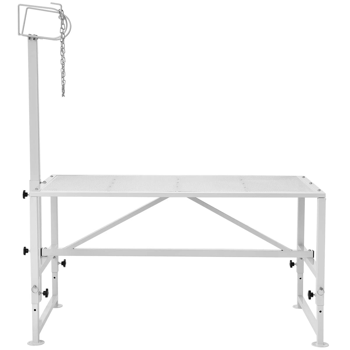 VEVOR Goat and Sheep Shearing Stand with Head Restraint, Adjustable 53–84 cm, 120 × 58 cm, White