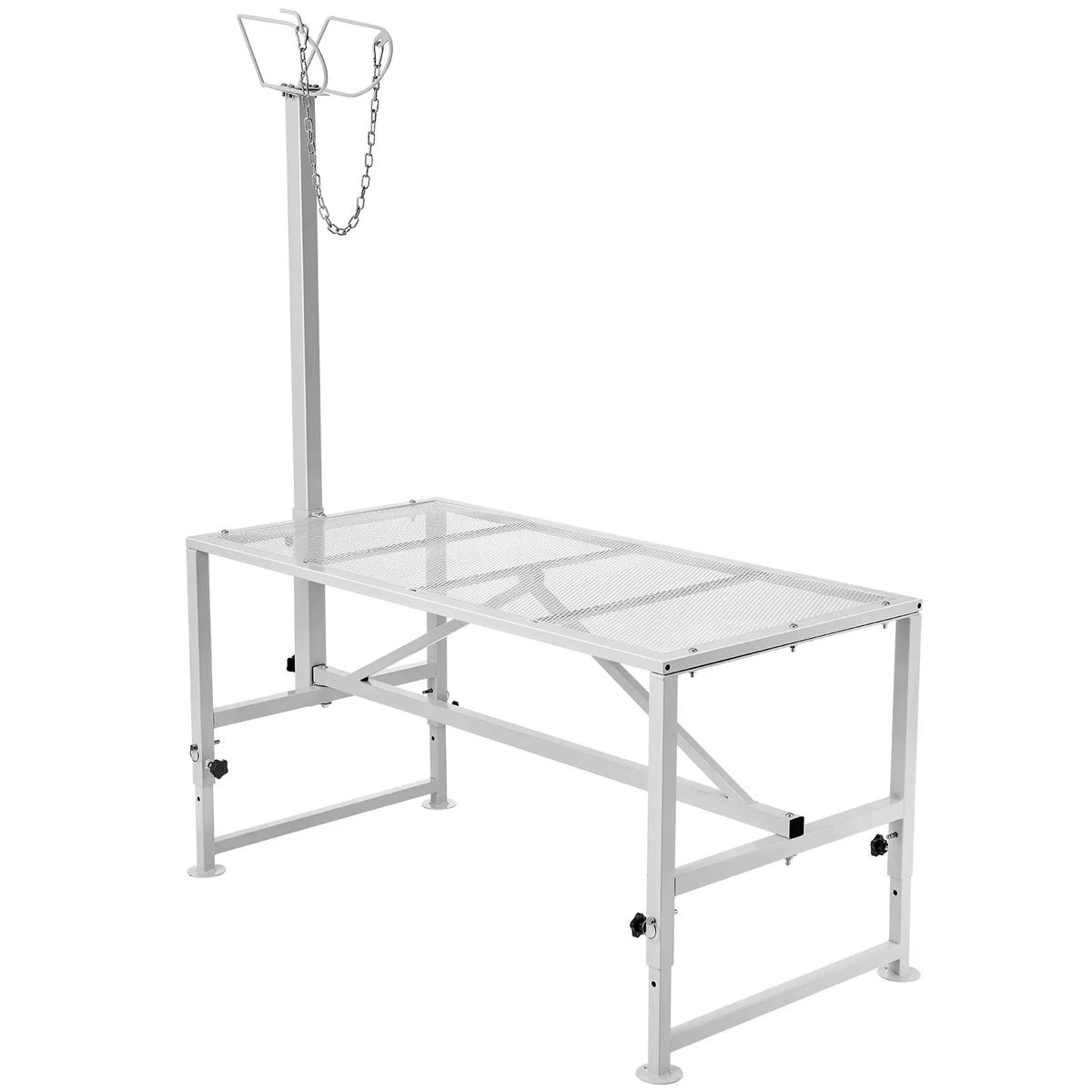VEVOR Goat and Sheep Shearing Stand with Head Restraint, Adjustable 53–84 cm, 120 × 58 cm, White