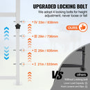 VEVOR kazu un aitu stends 130 × 58 cm, metāla stends slaukšanai un cirpšanai, regulējams augstums 53–84 cm, ar galvas fiksatoru un purna cilpu, nestspēja līdz 226 kg, balts