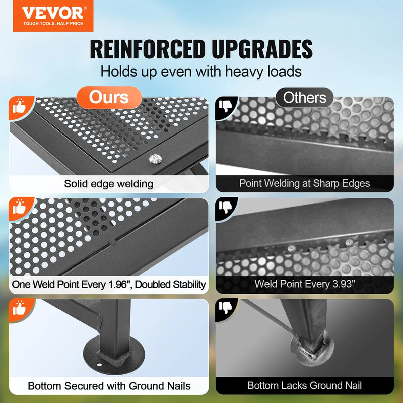 VEVOR kazu un aitu stends, 130 × 58 cm metāla stends slaukšanai un cirpšanai, augstums regulējams 53–84 cm, ar galvas fiksatoru un purna cilpu, 226 kg noslodze, melns