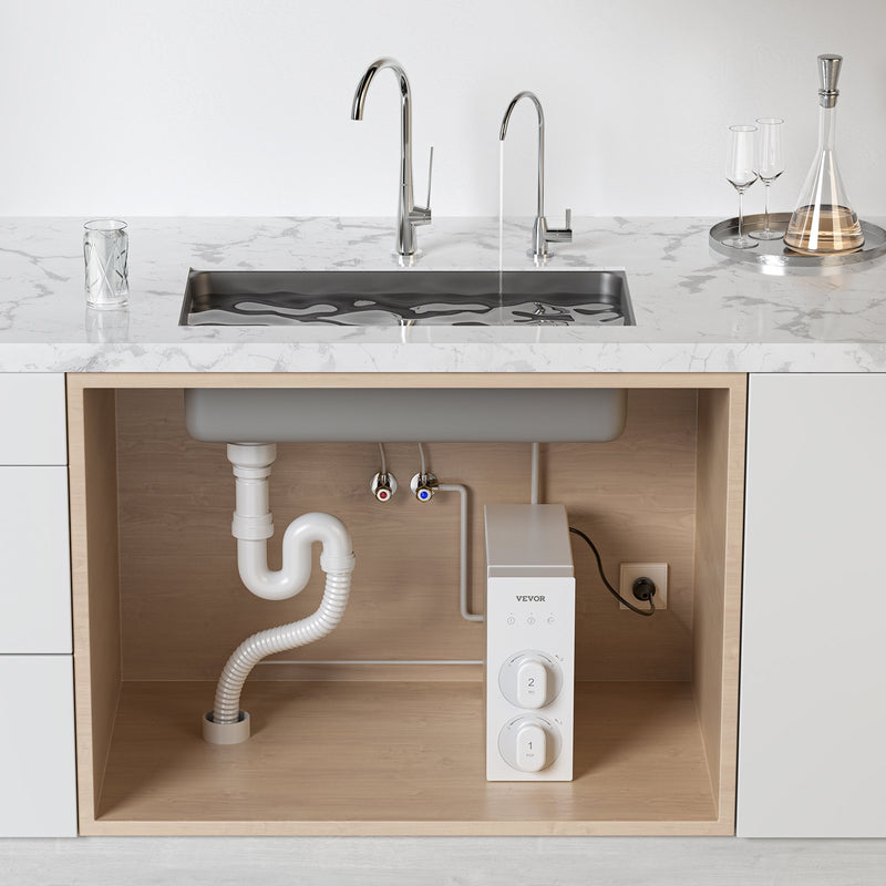 VEVOR Reverse Osmosis sistēma 400 GPD 8 posmu ūdens filtrs bez tvertnes zem izlietnes