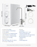 VEVOR apgriezta osmozes sistēma 800 GPD, 8 posmu bez tvertnes zem izlietnes ūdens filtrs