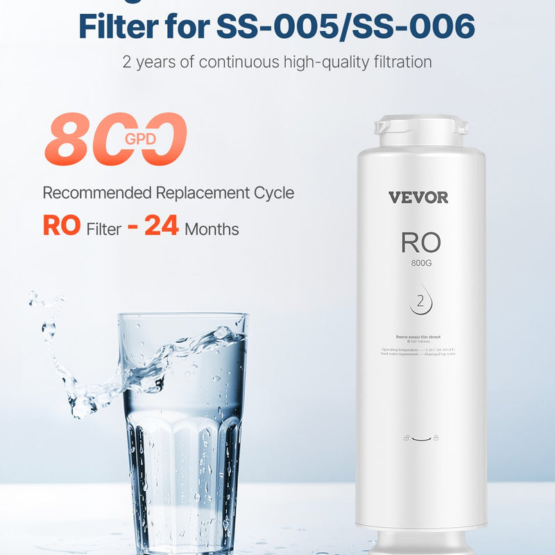 VEVOR Системы обратного осмоса с дополнительными фильтрами SS-006 с защитными фильтрами