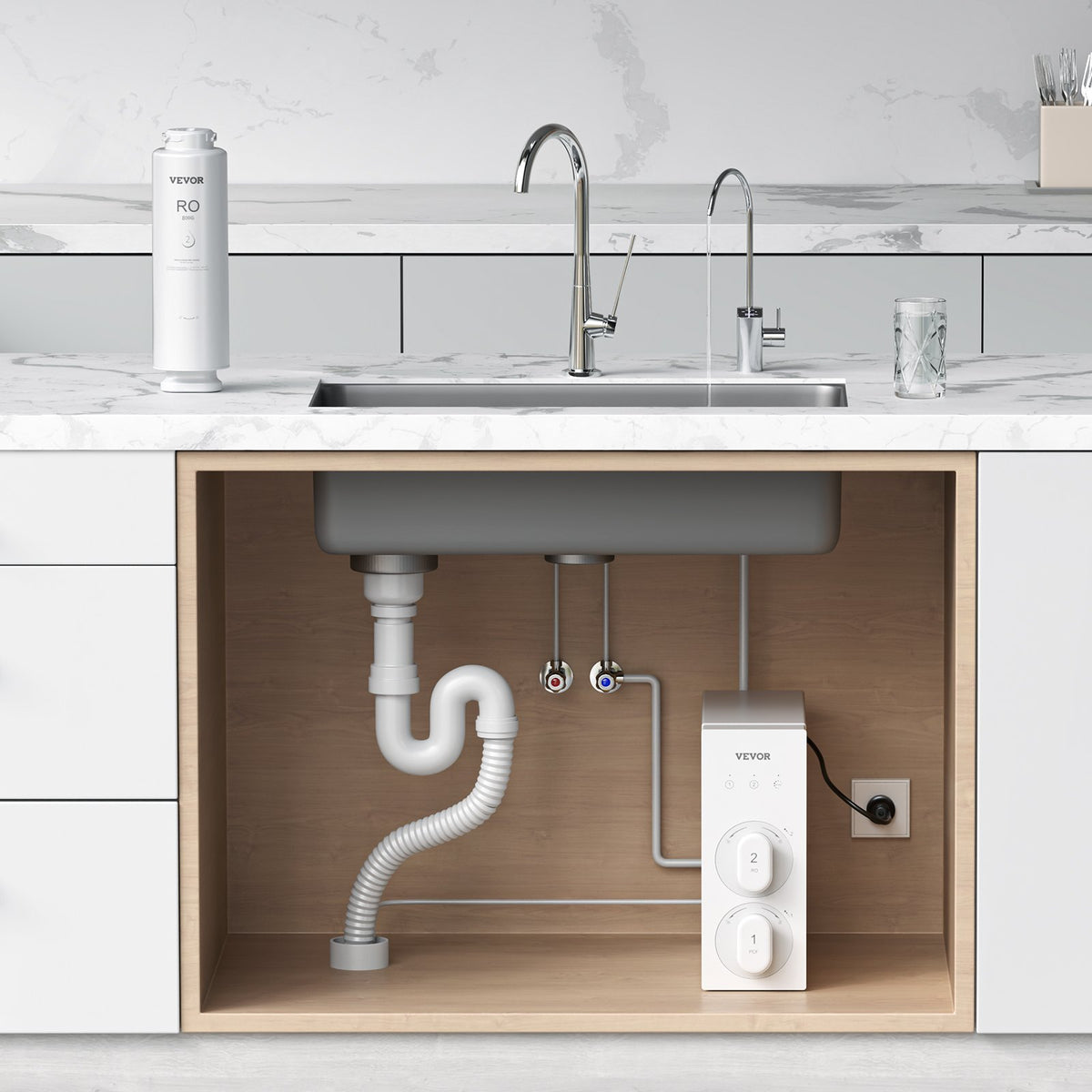 VEVOR Reverse Osmosis sistēmas aizstājējs filtrs SS-006 zem izlietnes ūdens filtram