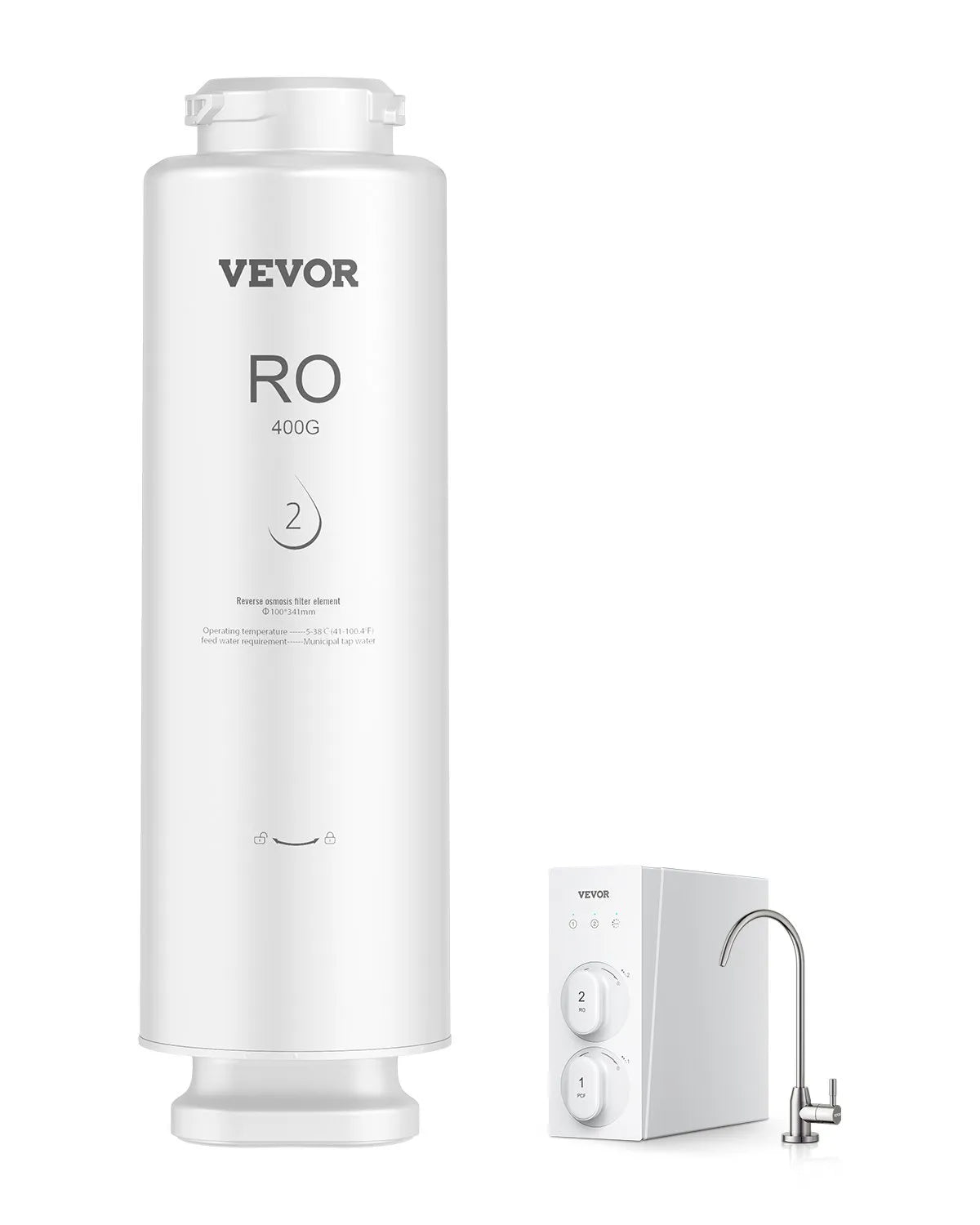 VEVOR reversās osmozes filtra kasetne 400 GPD, 9 pakāpju nomaiņas komplekts līdz 24 mēnešiem, SS-002