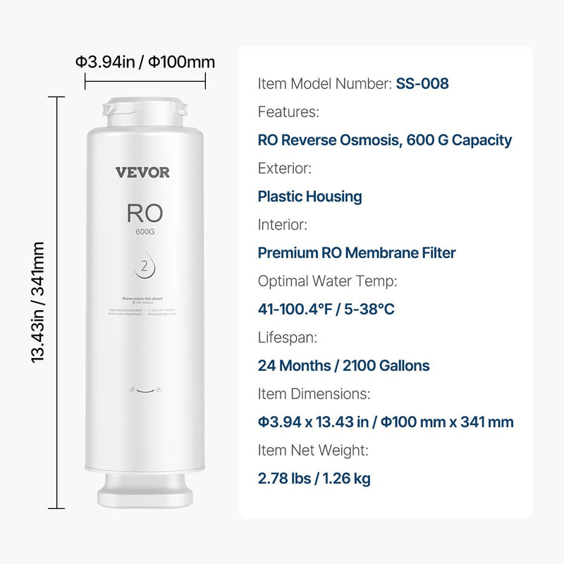 Системы обратного осмоса VEVOR SS-004 с фильтрами для очистки воды