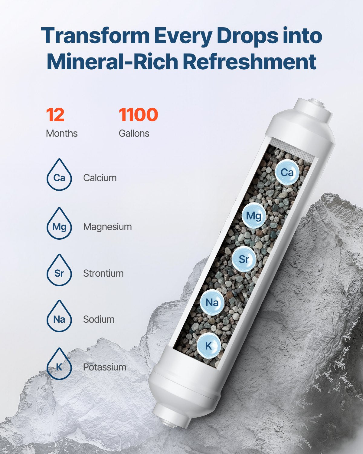 VEVOR Remineralisation Water Filter, 4164 Litres, Under-Sink Installation