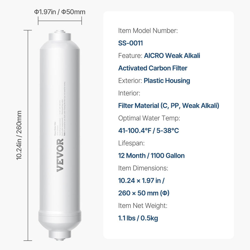VEVOR remineralizācijas ūdens filtrs, 4164 litri, uzstādāms zem izlietnes