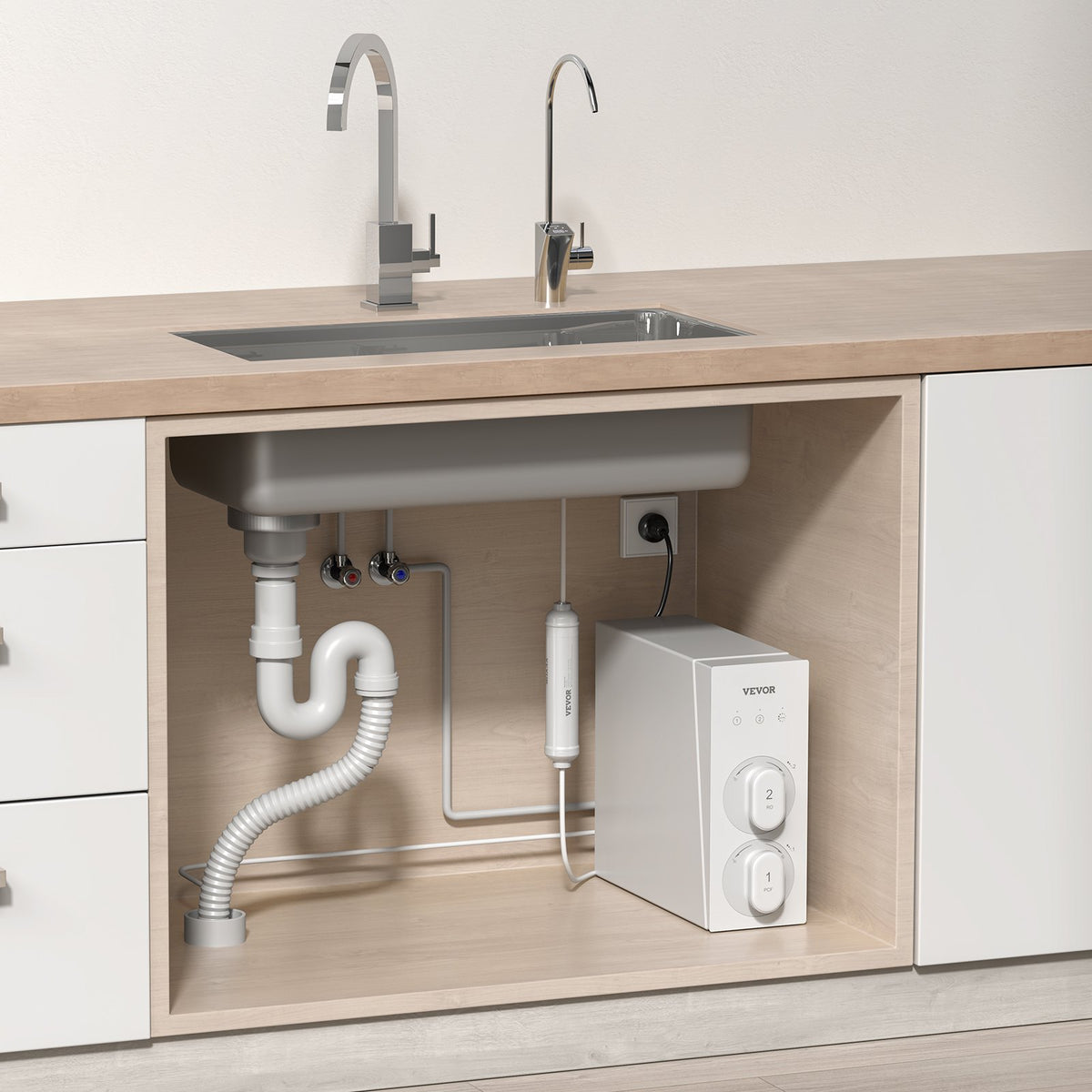 VEVOR Remineralisation Water Filter, 4164 Litres, Under-Sink Installation