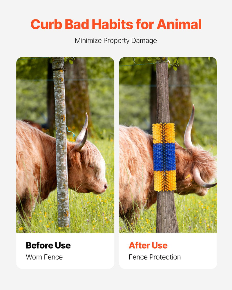 VEVOR dzīvnieku skrāpēšanās birstu komplekts, 3 gab., ar 6 skrūvēm, 50,8 × 19 cm govju un zirgu skrāpētājs niezes mazināšanai, kopšanai un tīrīšanai, piemērots zirgiem, cūkām un liellopiem