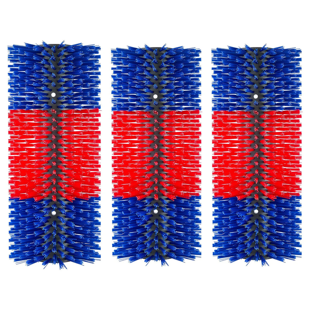 VEVOR kasīšanās birstes lopiem, 3 gab. komplekts ar skrūvēm, 43 × 19 cm, zila un sarkana