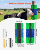 VEVOR mājlopu kasīšanās birste 430 × 190 mm, birste govīm, zirgiem, aitām, kazām un cūkām ar 4 skrūvēm, muguras niezes mazināšanai, masāžai un kopšanai, zaļa un zila