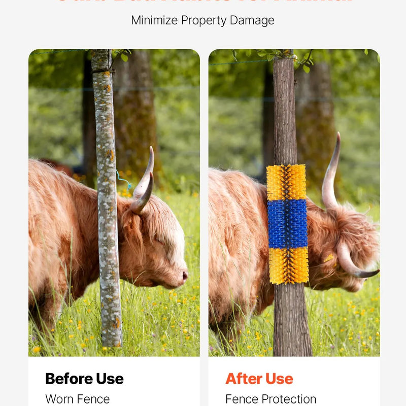 VEVOR dzīvnieku skrāpēšanās birstu komplekts, 2 gab., ar 4 skrūvēm, 43,4 × 19 cm govju un zirgu skrāpētājs muguras niezes mazināšanai, kopšanai un tīrīšanai, piemērots zirgiem, cūkām un liellopiem